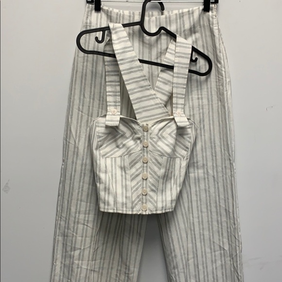 Rebecca Taylor linen stripe top and pants set - Picture 7 of 8
